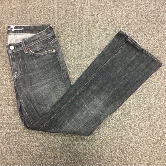 7 For All Mankind Black Grey Bootcut Jeans Denim - Picture 2 of 10